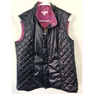 Lilly Pulitzer navy quilted puffer vest